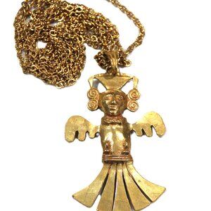VINTAGE CASTLECLIFF MAYAN EGYPTIAN REVIVAL STATEMENT NECKLACE